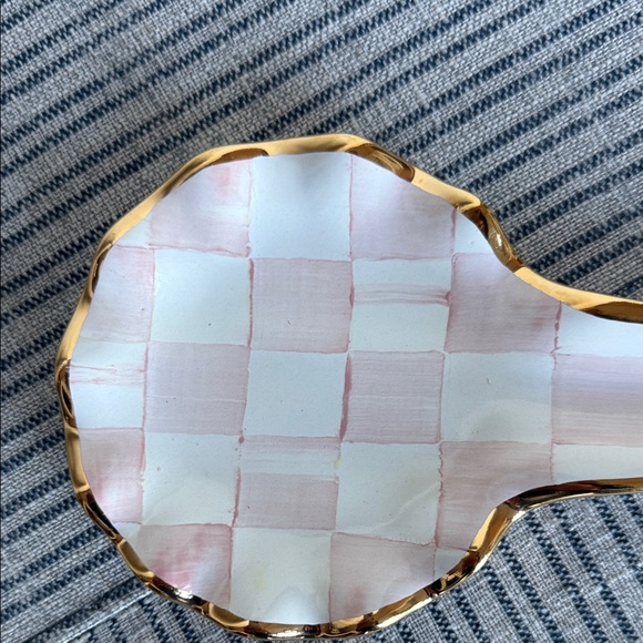 Mackenzie -Childs Ceramic Rosy Check Spoon Rest - Picture 5 of 7